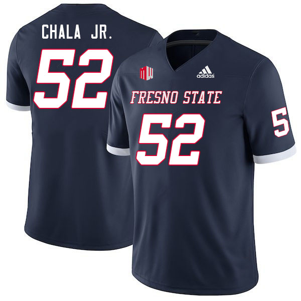 Men #52 Isiah Chala Jr. Fresno State Bulldogs College Football Jerseys Stitched Sale-Navy